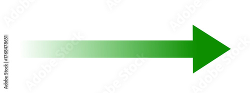 Green gradient right pointing arrow fading