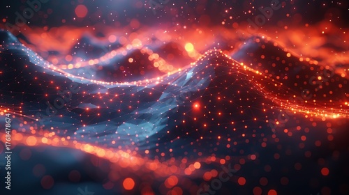 Modern Abstract Futuristic Polygon Design with Dynamic Glowing Line Effects