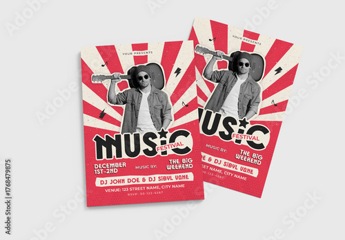 Music Festival Event Flyer Template Design