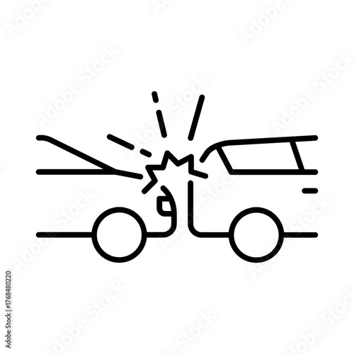 Two cars colliding representing accident, crash, or insurance claim.
