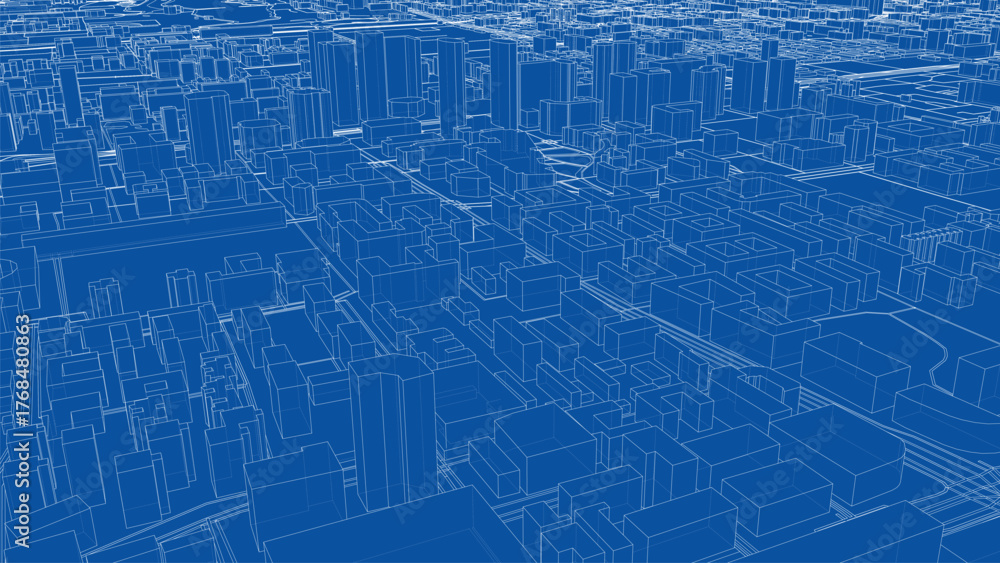 Fototapeta premium Urban Blueprint Grid