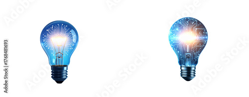 Sat of Modern Innovation Lamp – Creative Thinking Icon PNG