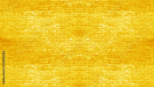 Texture of old yellow brick wall large background.