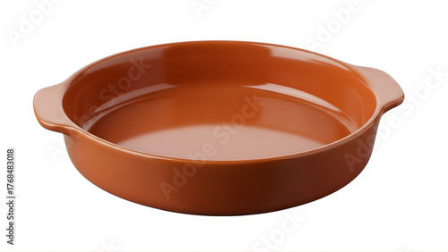 Ceramic baking dish oven safe round casserole dish with handles for kitchen and food preparation 100 on transparent background