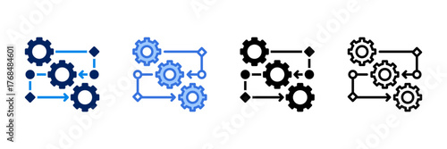 Process  Icon Set Different Style Collection 