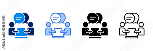 Meeting  Icon Set Different Style Collection 