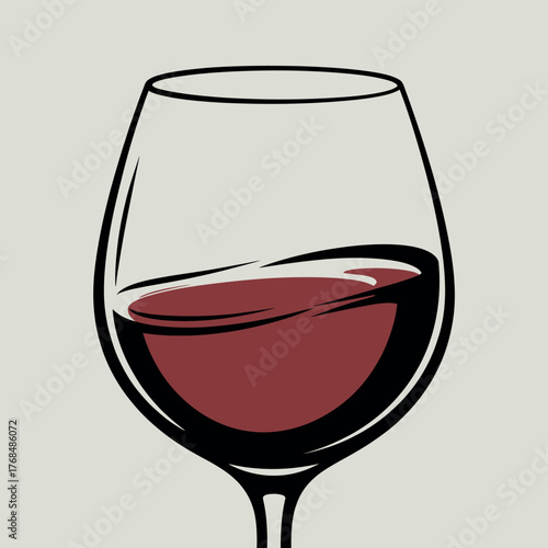 Close up of a glass filled with red wine