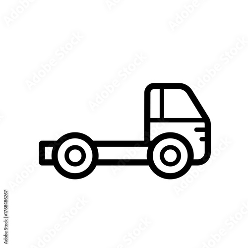 Truck chassis line -  vector icon