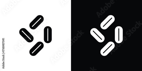 Yeast icon in solid silhouette set. Vector Illustration.