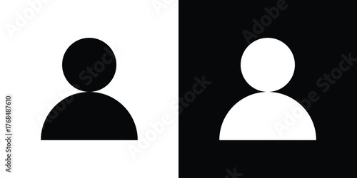 User icon in solid silhouette set. Vector Illustration.