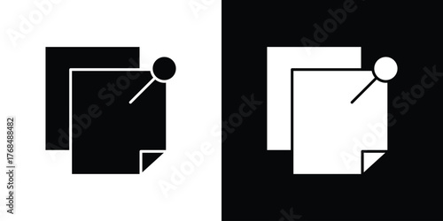 Sticky notes icon in solid silhouette set. Vector Illustration.