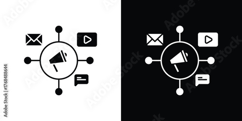 Social campaign icon in solid silhouette set. Vector Illustration.