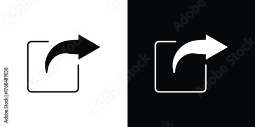 Share icon in solid silhouette set. Vector Illustration.