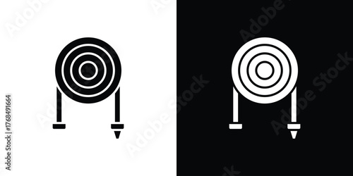 Hose icon in solid silhouette set. Vector Illustration.