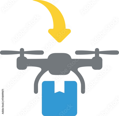 Drone delivery package arrival future logistics technology concept vector
