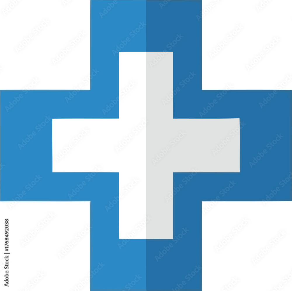 Obraz premium Modern healthcare plus symbol icon medical aid concept vector