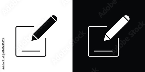 Edit text icon in solid silhouette set. Vector Illustration.