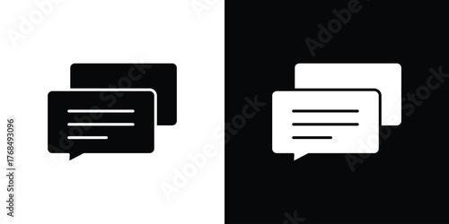 Conversation icon in solid silhouette set. Vector Illustration.