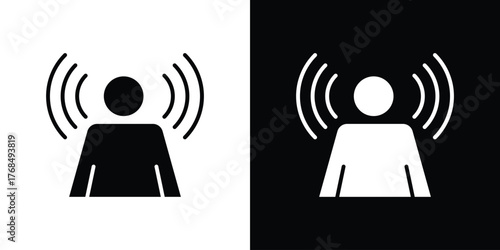 Brand awareness icon in solid silhouette set. Vector Illustration.