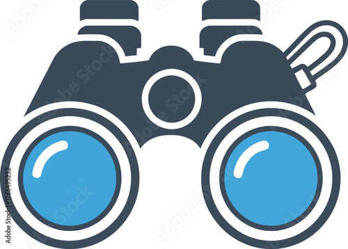 Modern binoculars icon clear vision exploration search discovery vector