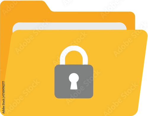 Secure folder icon locked data confidentiality concept vector