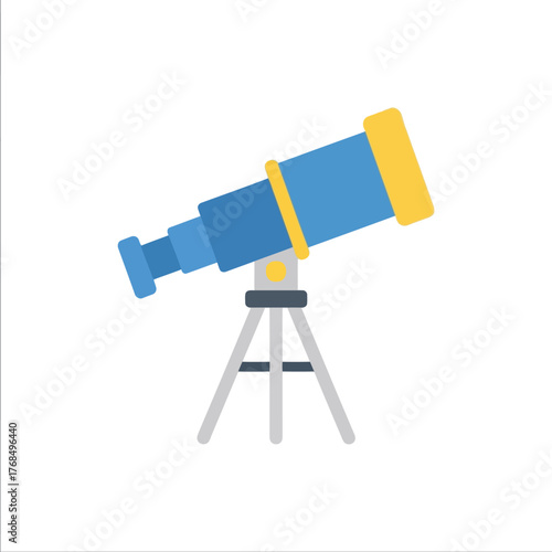 Modern telescope on tripod exploring universe science and discovery vector