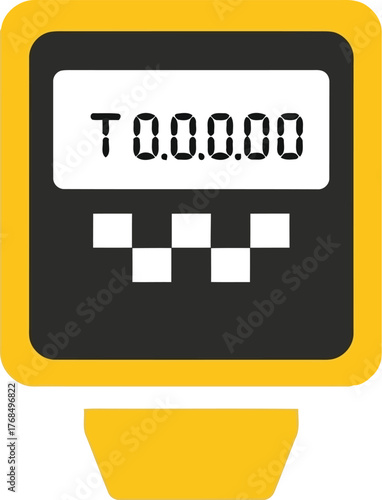 Taxi meter digital display with checkerboard pattern vector