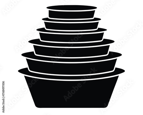 Stack of food containers simple style icon for kitchen and storage
