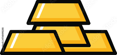 A simple vector illustration of stacked gold bars.