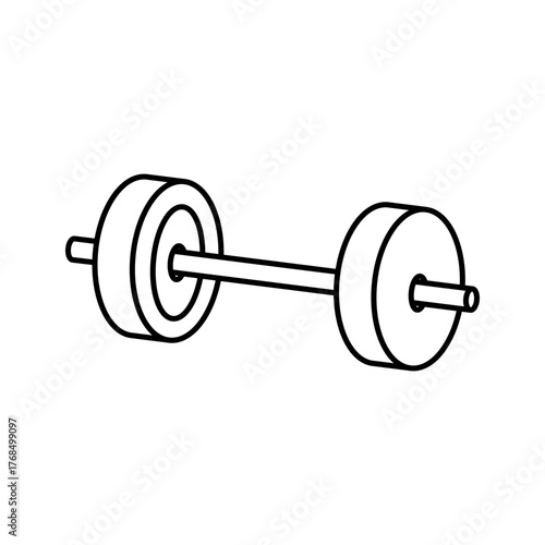 Barbell weight training equipment icon