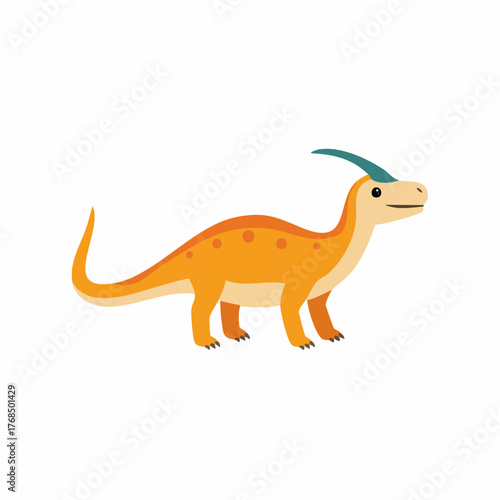 Cartoon Parasaurolophus Dinosaur Illustration