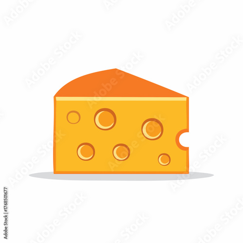 Bright Yellow Wedge Cheese with Round Holes Food Icon