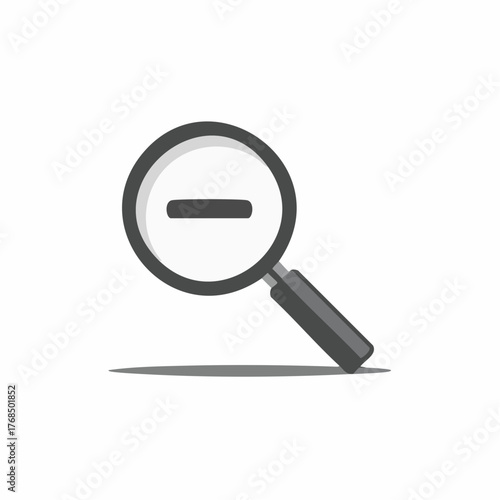 Magnifying glass with a minus symbol indicating zoom out or decrease function
