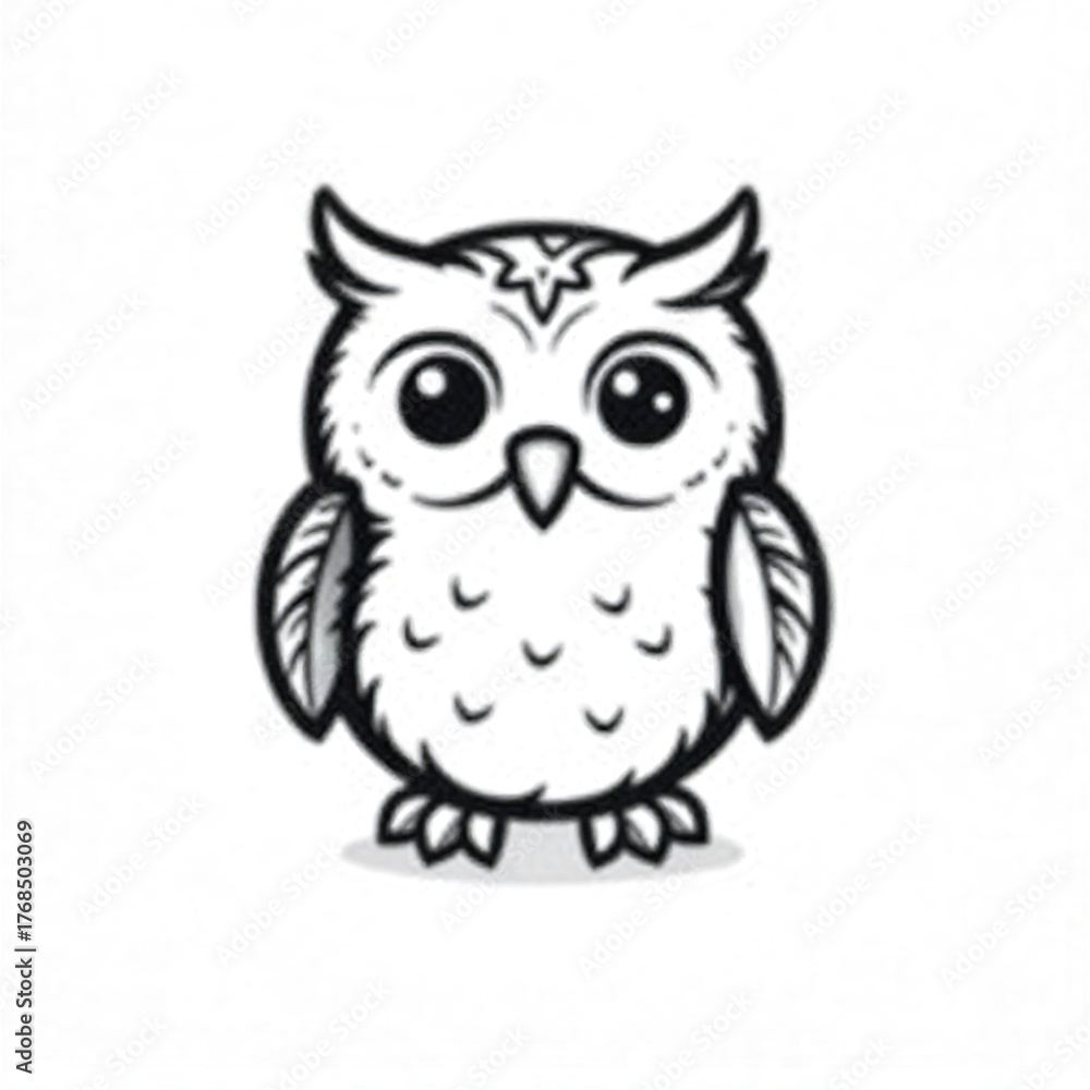 Fototapeta premium owl on white background illustration