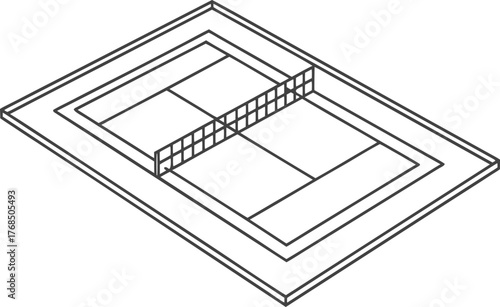 Tennis Game Elements Design Collection. Professional Tennis Equipment Illustration. Racket and Ball Sports Concept Design. Tennis Court and Game Scene Elements. Modern Tennis Sport and Player Concept