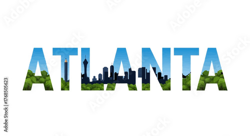 Atlanta Cityscape Text Art
