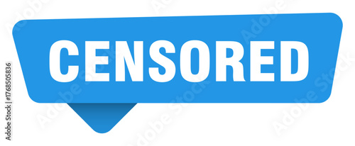 censored sticker. censored blue sign isolated on transpatent background
