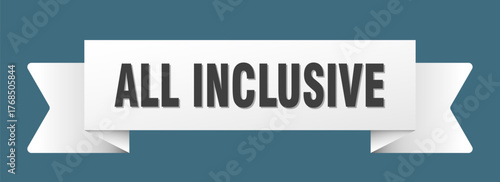 all inclusive ribbon isolated on transparent background. all inclusive ribbon
