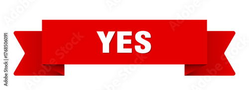 yes ribbon isolated on transparent background. yes ribbon