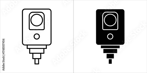 Simple line art icon of a storefront with an awning, representing retail, shopping, and small business