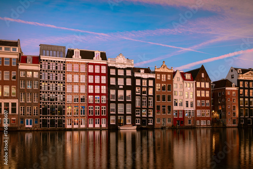 Photography colorful houses in amsterdam
