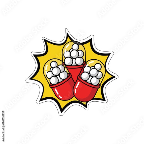 Three Red Capsules Filled With White Pellets.