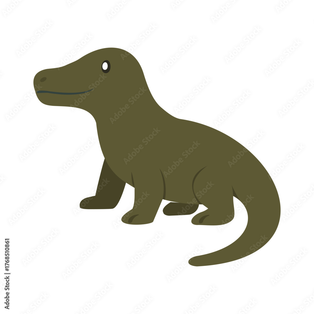 Naklejka premium vector illustration of a cartoon komodo dragon