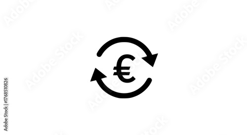 Euro with rotating arrows 