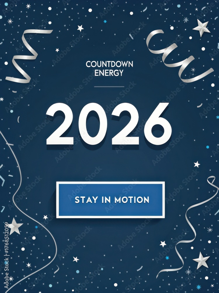 Fototapeta premium Year 2026 Countdown Energy Announcement
