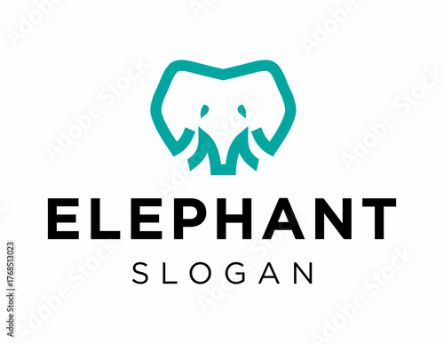 Logo about Elephant created using the CorelDraw application. on a white background.