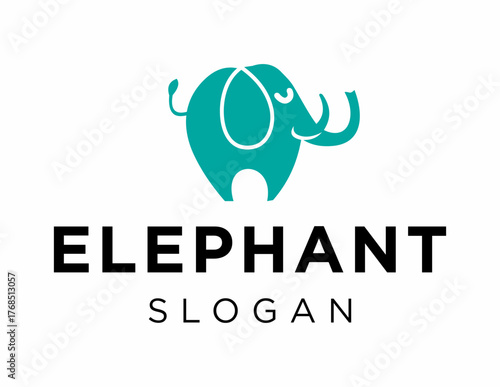 Logo about Elephant created using the CorelDraw application. on a white background.