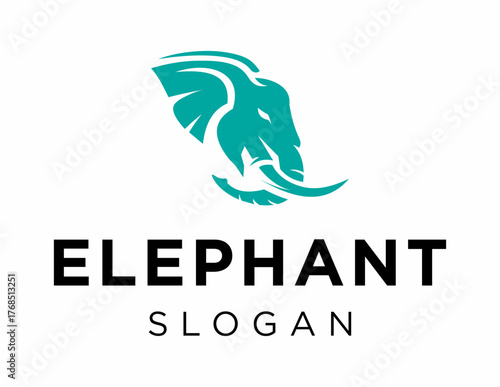 Logo about Elephant created using the CorelDraw application. on a white background.