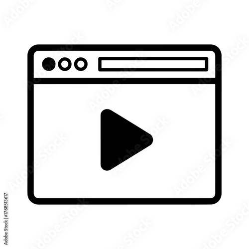 Dynamic video player icon for website design, app interface, or marketing material, a modern symbol of digital media and engaging content streaming online