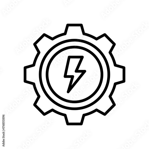Modern power icon for energy solutions and industrial automation projects, a simple yet dynamic symbol of innovation and technological advancement